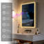 Surface Frameless LED Davaughn Mirror With 2 Adjustable Shelf & Bluetooth Speaker-1792617961