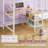Loft Bed Twin Size With L-shaped Desk, Led Lights And Charging Station Twin Metal Tall Bed Frame With Storage Shelves,hall Tree Shoe And Bench With 2 Storage Drawers,safety Guard & Stair,-1950523154