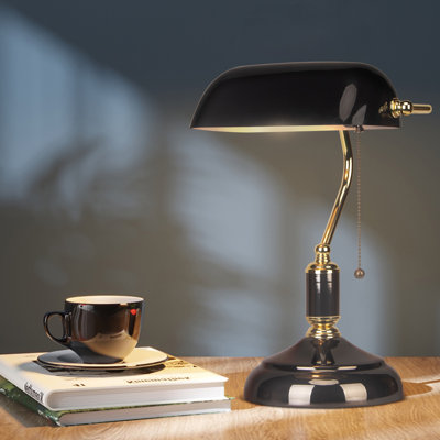 Glass Bankers Lamp