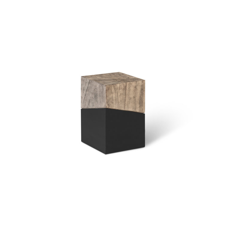Geometry Solid Wood Block End Table