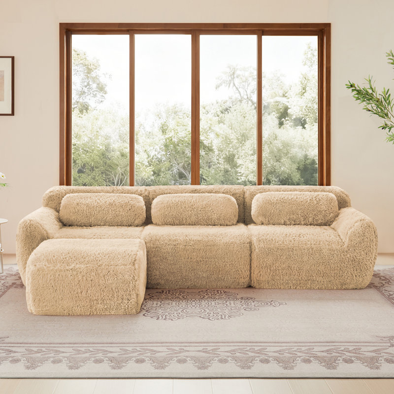 L-Shaped Soft And Fluffy Plush Fabric