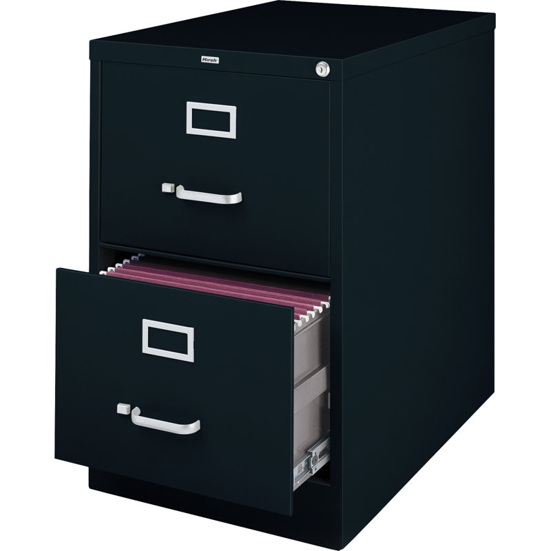 18 " Wide 2 Steel Vertical Filing Cabinet, Black