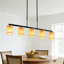 Luminaire suspendu linéaire à 5 lumières pour îlot de cuisine Boho