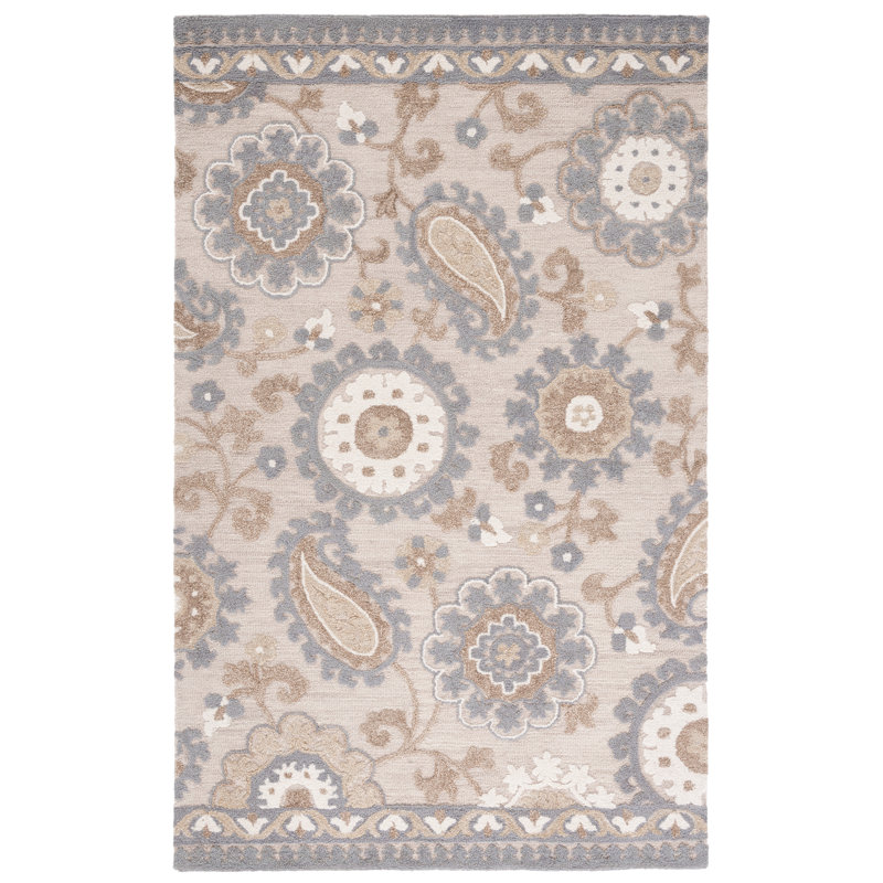 Eneo Hand Tufted Wool Geometric Rug, Rectangle 3' x 5'