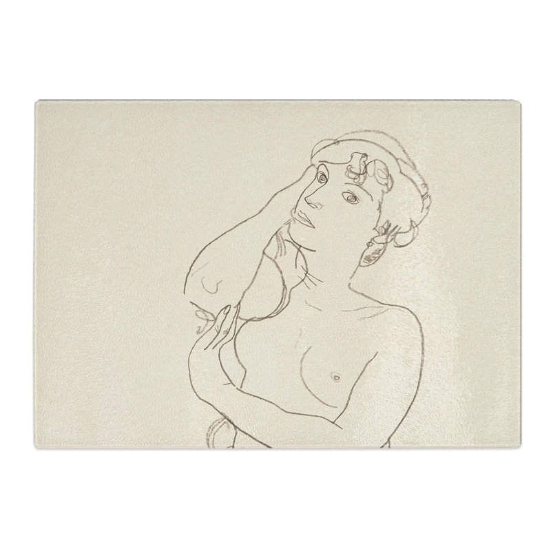 Study of a Naked Woman Vol.3 by Egon Schiele Chopping Board, 20cm W x 28.5cm L