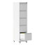Classeur vertical polyvalent à 5 tiroirs en métal avec serrure et roulettes, idéal pour le rangement et l'organisation de documents à la maison et au bureau-1693874769