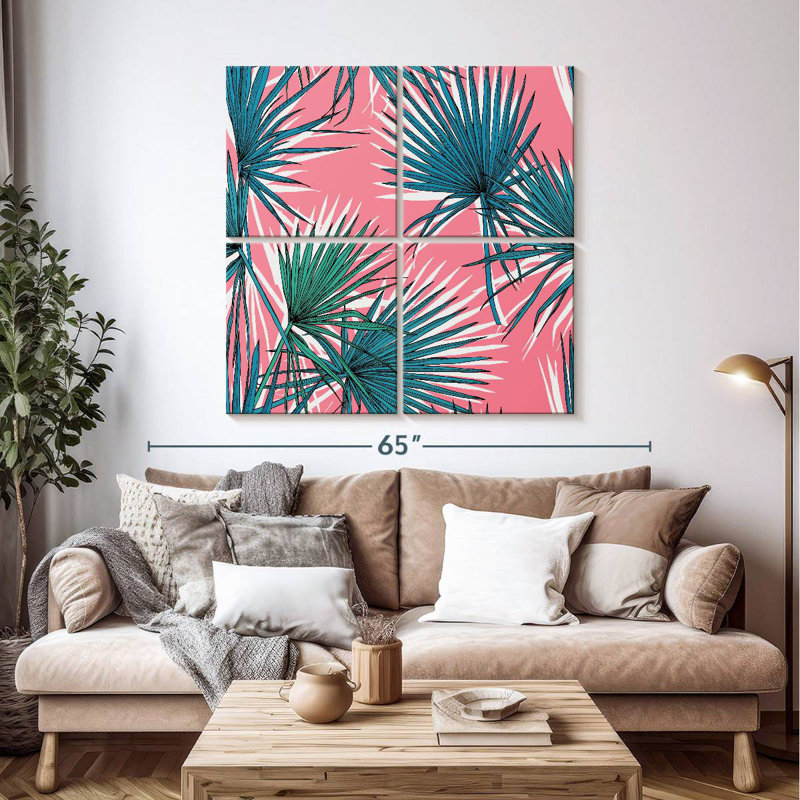 Harnek, palmiers sur fond rose