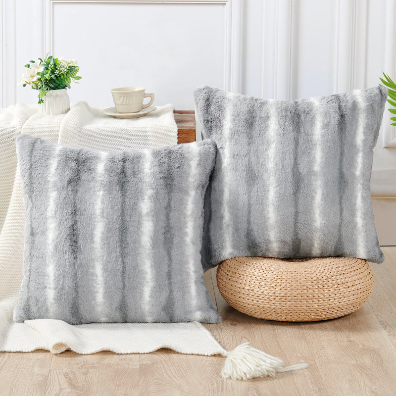 Animal Print Square Cushion Cover, Silver