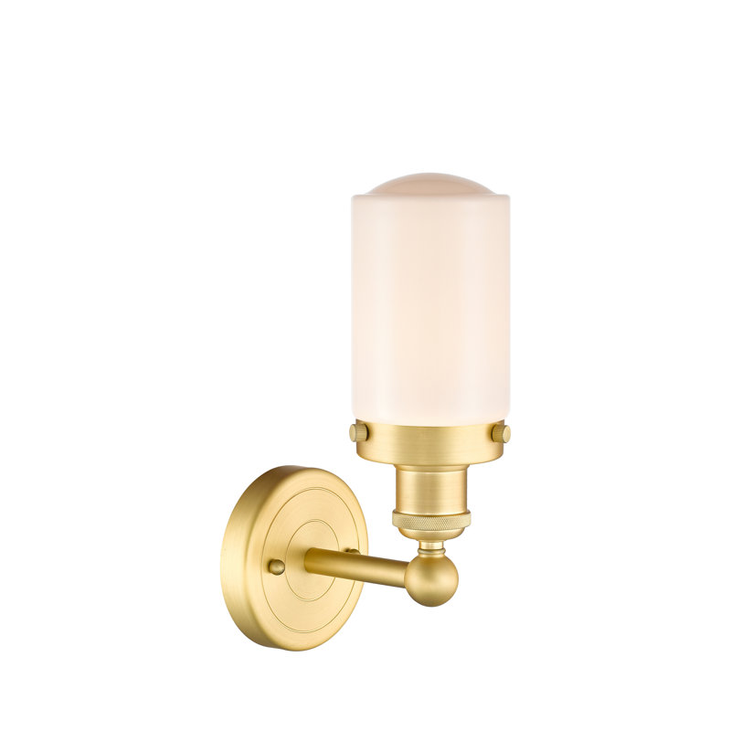 Cantril Armed Sconce, Matte White, Satin Gold