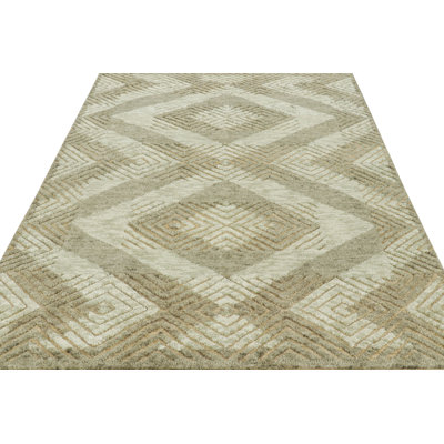 Moroccan Hand Knotted Geometric Area Rug