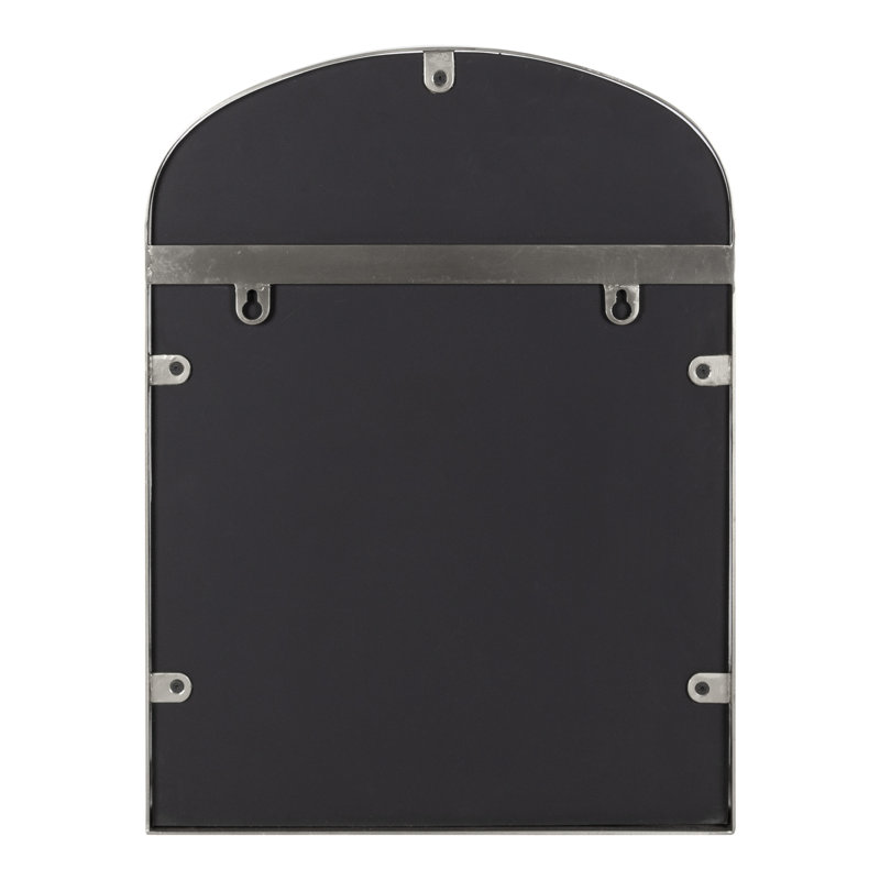 Cemile Metal Mirror with Shelves, Silver