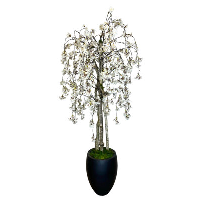 Faux Cherry Blossom Tree in Fiberstone Pot