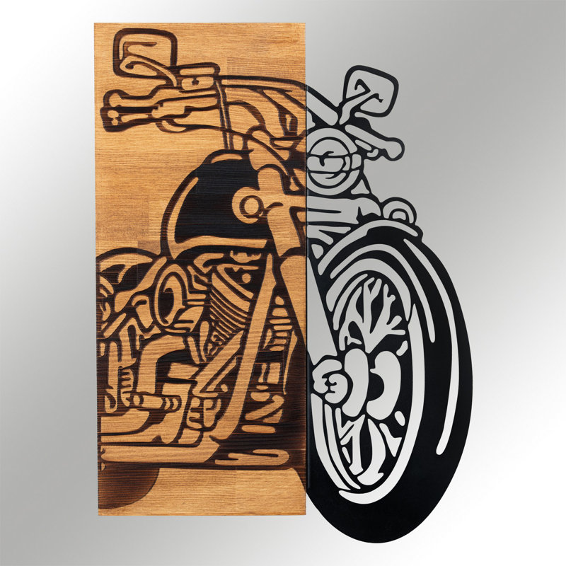 Élégant accessoire mural décoratif en bois, noir et noyer, 17,3 po x 24 po | Cadre 100% métal (épaisseur: 0,05 pouce) et base 100% bois (épaisseur: 1,2 pouce) | Parfait pour la décoration intérieure, design élégant et durable