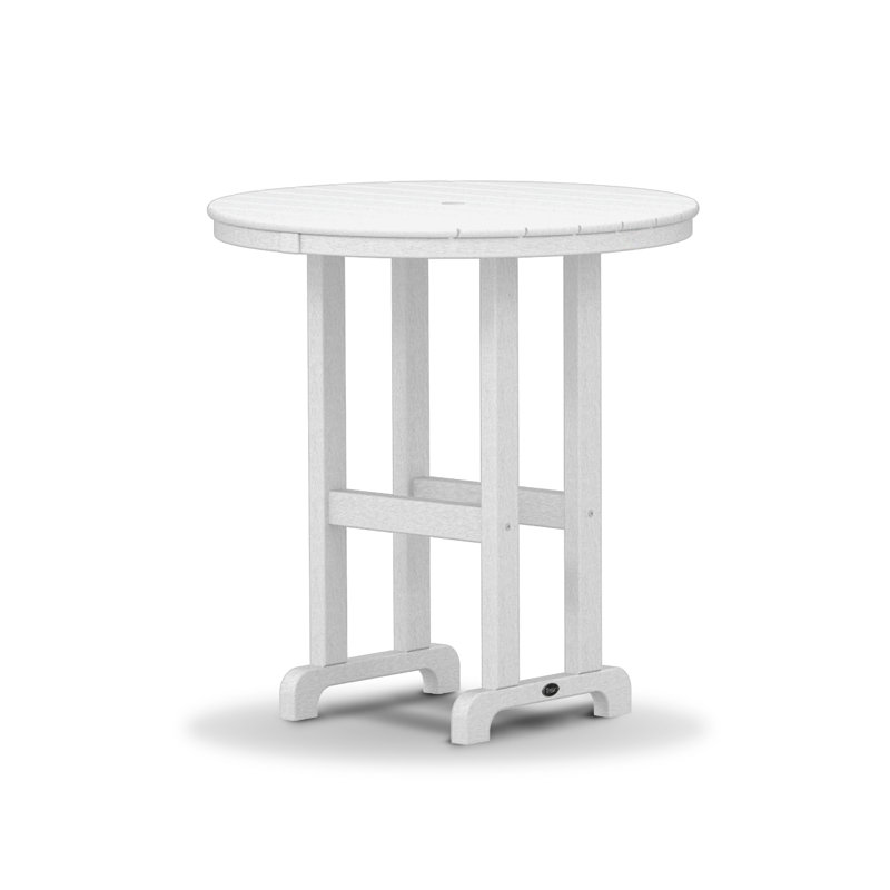 Monterey Bay Round 36" Counter Table, 36" W x 36" L x 37" H, Classic White