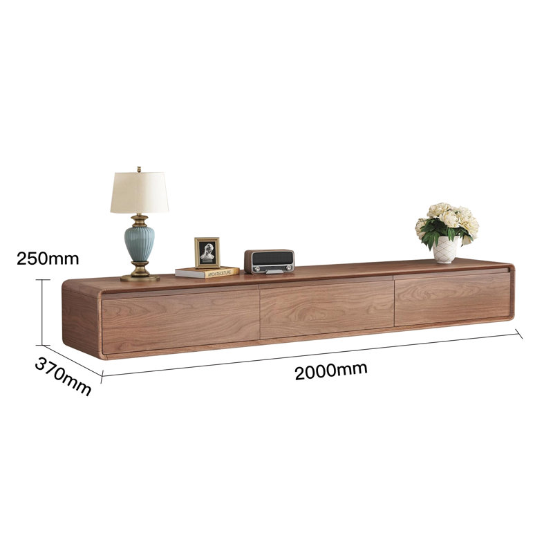 Modern Floating TV Stand, 2.0m Wall-Mounted Media Console with Storage Drawers in Retro Walnut for TVs Over 75 inch，Fast Dispatch From UK Warehouse — 2 Working Days Deliver within 2-4 working days.