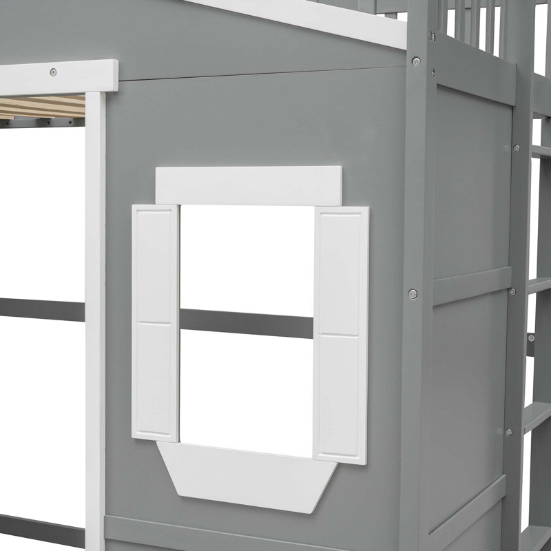 Lit mezzanine Abhir Kids, Blanc, Lit simple