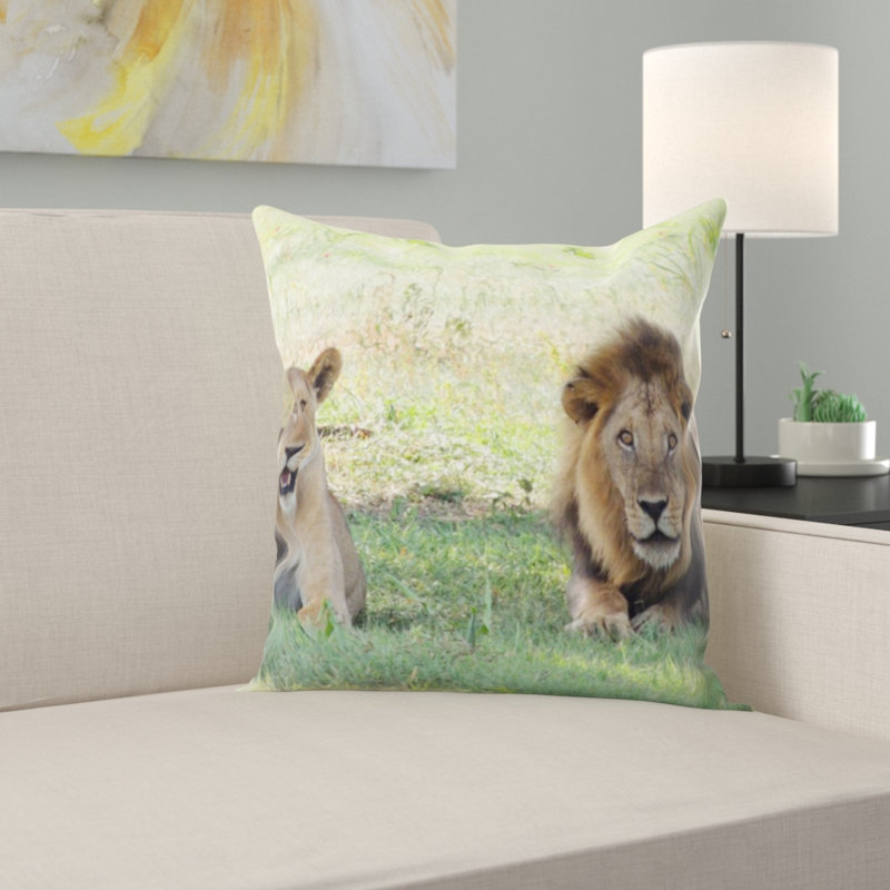Housse et insert de coussin carré Lions