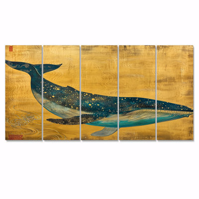 Amyerra - Whale Animal Wall Art Decor Set 5 Piece