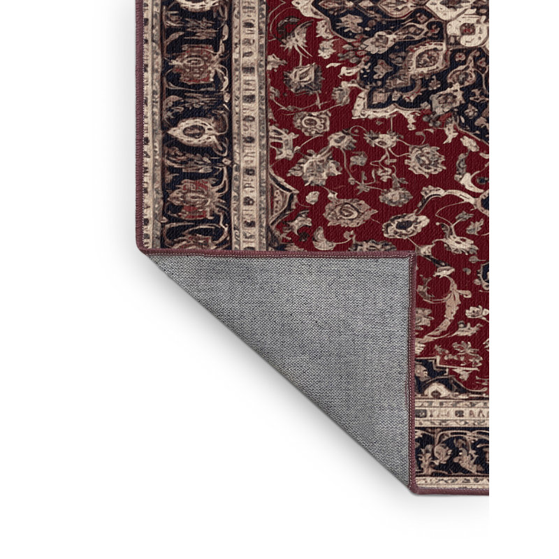 Machine Washable Persian Brown Area Rug, Square 5'