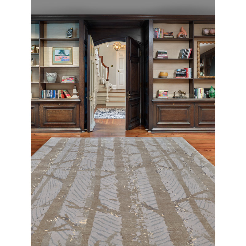 Contemporary Floral Area Rug, Rectangle 12' x 18'