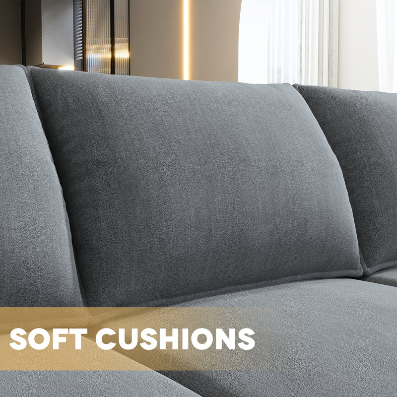 Manusite L-Shaped Modular Sectional Upholstered Couch With Storage Seat