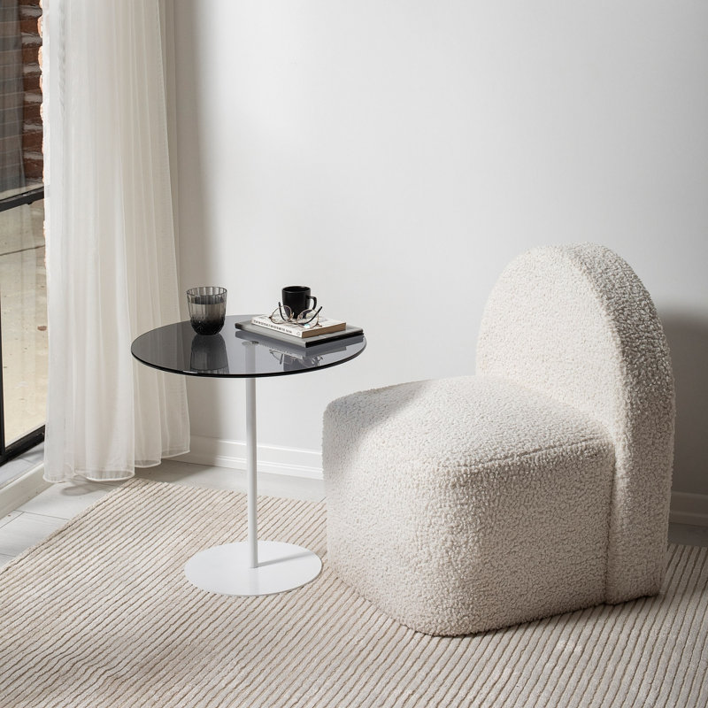 Siyan End Table, White, Dark Grey