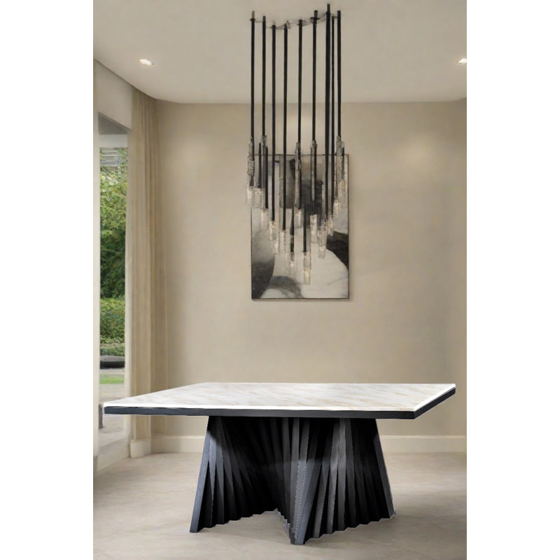Table de salle à manger rectangulaire Harvin, Noir, H 31,5 po x L 71 po x l 35,5 po