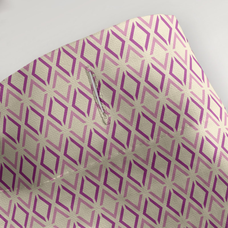 Rideau double double géométrique, Pink/Yellow Geometric II
