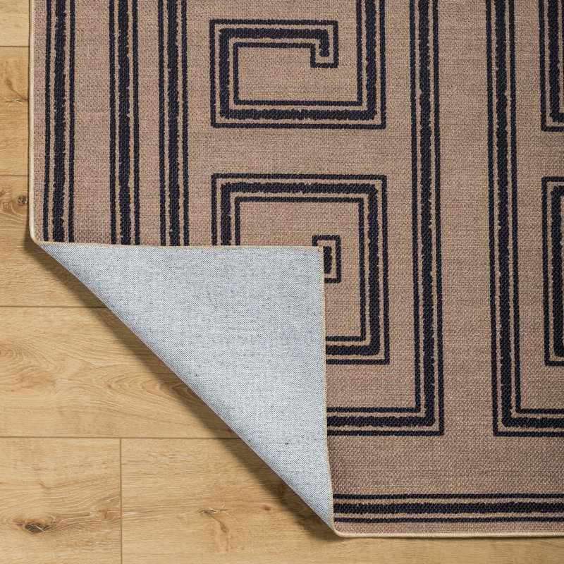 Carah Khaki Machine Washable Area Rug, Runner 2'6" x 8'