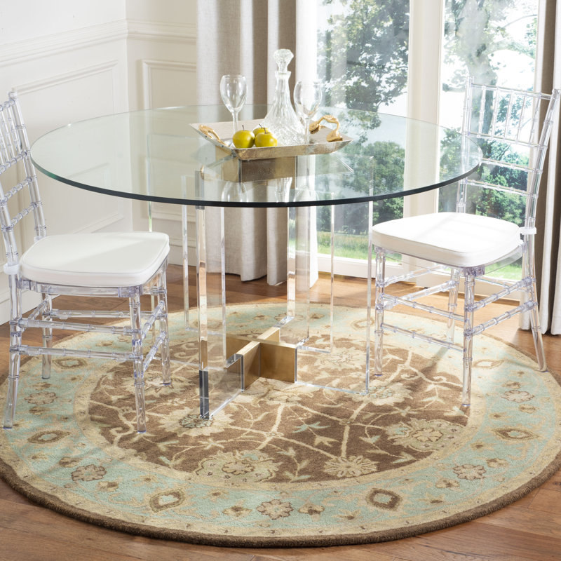 Tapis oriental en laine touffeté à la main Dunbar, Rond 6 pi