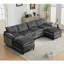 Canapé modulaire, ensemble confortable en U en forme de nuage, 2 coussins d'accoudoirs, canapé modulaire convertible, salon, appartement, chenille (2 repose-pieds mobiles)-804285639