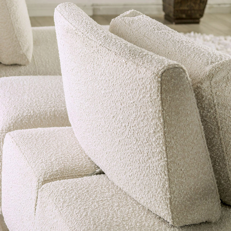 Canapé modulaire 5 pièces Aukeem, Polyester beige