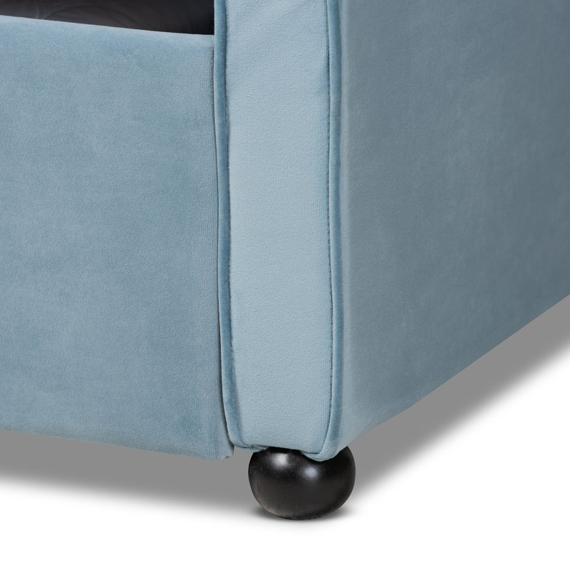Mihoyo Upholstered Daybed, Queen, Light Blue