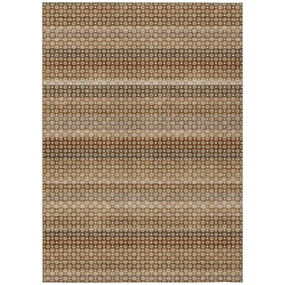 Clarene Brown Washable Indoor-Outdoor Rug - 
