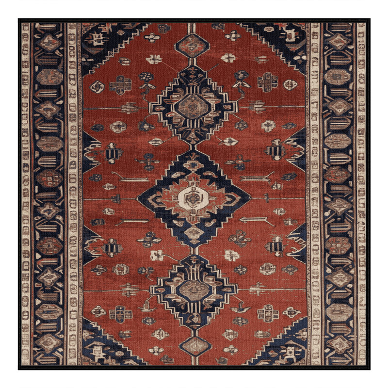 Tapis brun lavable à la machine, Carré 6 pi