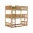Full Over Full Bunk Bed with Twin Trundle, Solid Rubber Wood, Ladder & Guardrails, Convertible to 2 Full Beds-1779761129