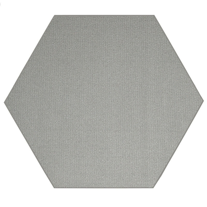 Giancarlos Iconic Gray Area Rug, Hexagon 8'