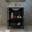 Ensemble de meuble-lavabo noir 24 po avec lavabo en céramique blanche et ensemble de bonde escamotable