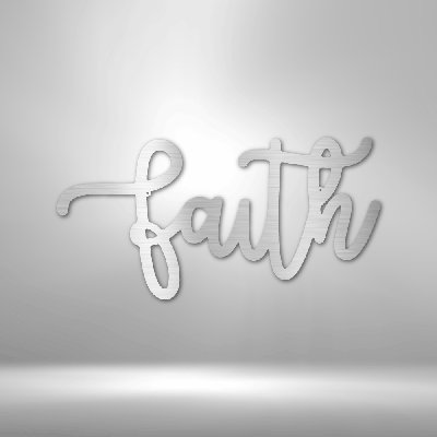 Scripture Walls Scripture Walls Faith Script Plaque en acier découpée au laser thermolaquée pour la maison et le bureau Décoration murale en métal de différentes tailles et couleurs