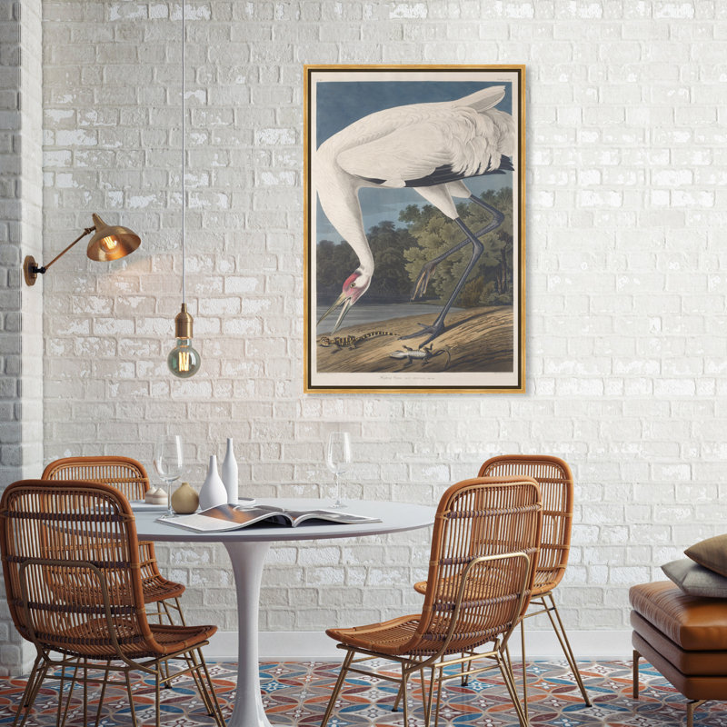 Ho Hoing Crane par Robert Havell - Impression sur toile, H 24 po x l 36 po x P 1,5 po, Cadre doré