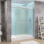 Porte de salle de bain double coulissante en demi-cadre avec verre trempé 50 po - 54 po x H 72 po-103621386