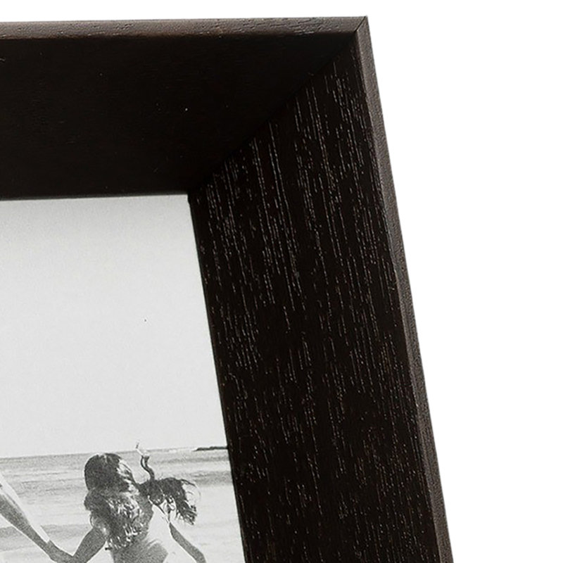 Cadre pour photo simple en bois embossé, 4" x 6", Noyer foncé