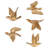 Five-Piece 3D Floating Bird, Flying Birds Wall Decor set-1936681085