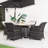 4-Person Wicker Patio Dining Set With Rectangular Table, Cushions Included