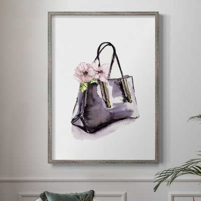 Sac à main avec impression encadrée de fleurs - bois massif 47419
