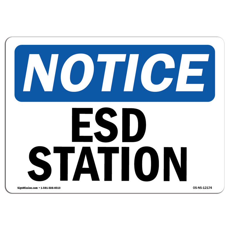Plaque ESD Station en aluminium 18 x 24