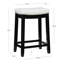 Tabouret de comptoir et de bar en bois massif sans dossier avec siège rembourré Bartonville-866721047-844602782