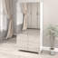 Armoire de rangement pour chaussures spacieuse avec miroir pleine longueur pour vestibule et chambre à coucher, garde-robe multifonctionnel à 4 portes