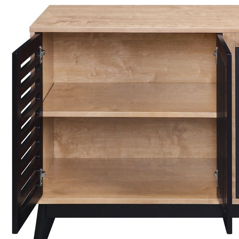Porath Oak and Espresso Electric Fireplace with 1 Cabinet