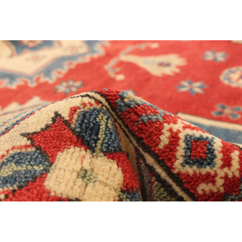 Tapis bleu foncé en laine noué à la main Gazest 5 pi 9 po x 20 pi 5 po